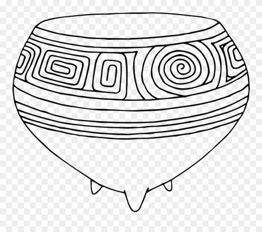 Vase 46 Line Drawing - Bowl Sketch Clipart