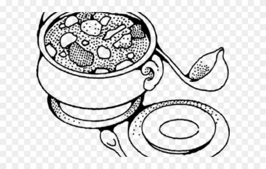 Stew Clipart Bowl Soup - Coloring Page Stew Pot - Png Download