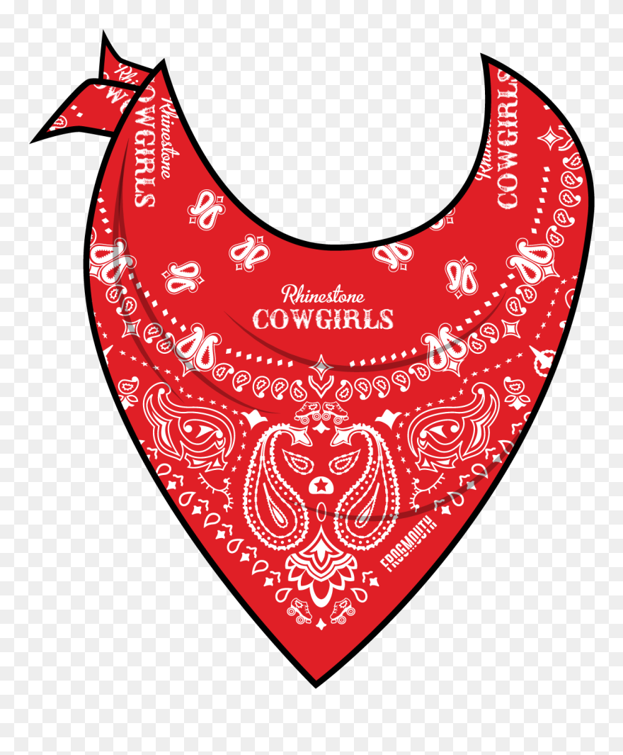 Txrd Rhinestone Cowgirls Reversible Bandana Frogmouth - Red Bandana Neck Png Clipart