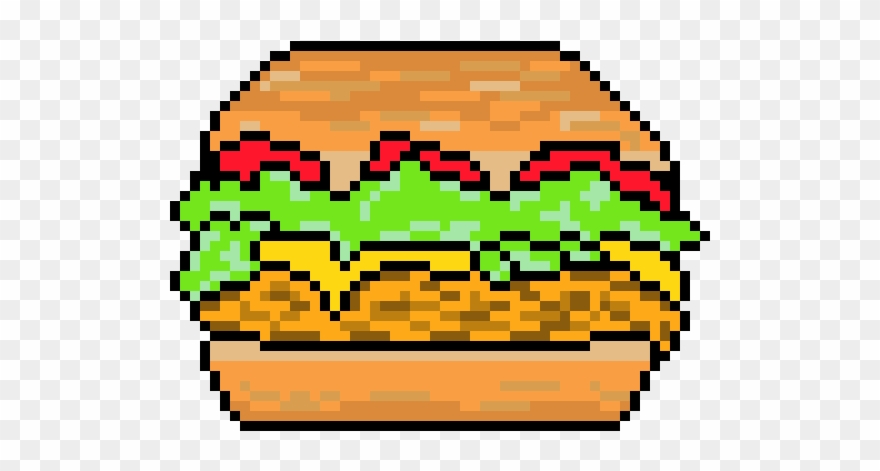 Burger - Pixel Art Circle Clipart
