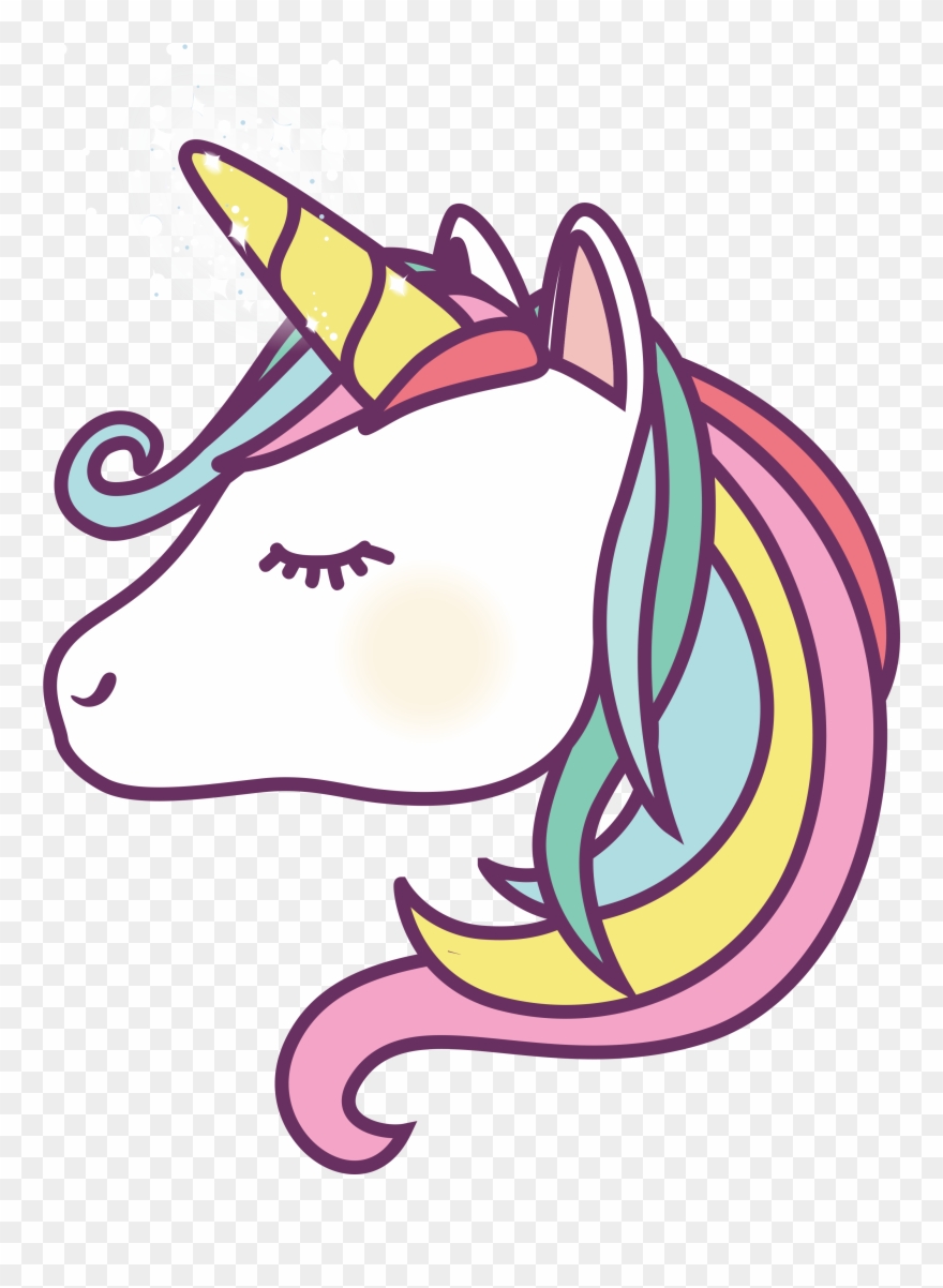 Cartoon Unicorn Face - Unicorn For Print Clipart