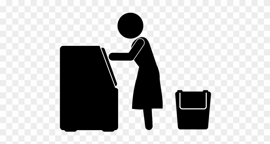Washing Machine - Free Material - Pictogram - 洗濯 機 イラスト 白黒 Clipart