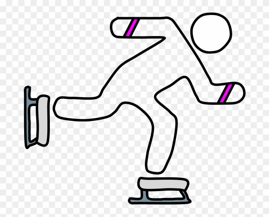 Ice Skating - Line Art Clipart