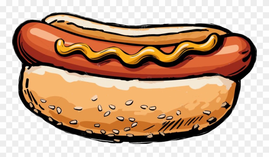 Hotdog Sticker - Hot Dog Ketchup And Mustard Clipart