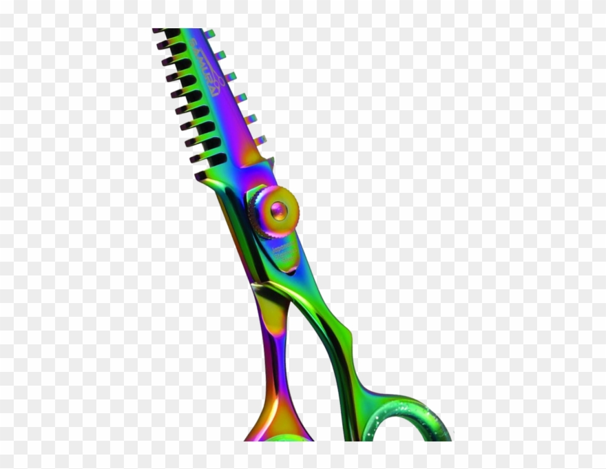 Professional Samurai Blending Shear In Rainbow Titanium Clipart