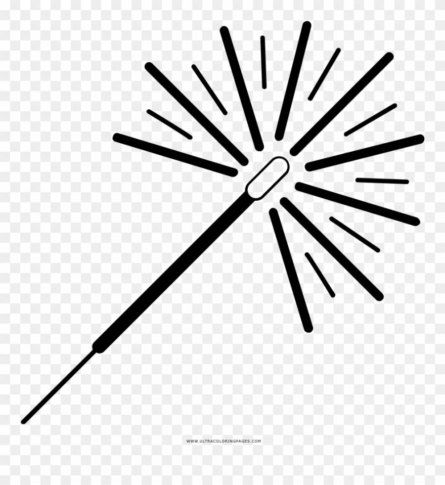 Sparkler Coloring Page - Circle Clipart