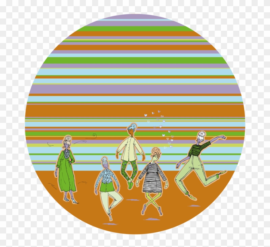 Colorful Fashion Figures Round Placemat - Circle Clipart