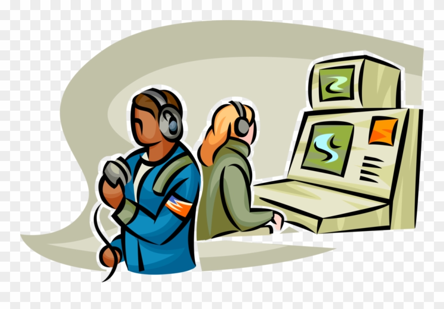 Vector Illustration Of United States Navy Air Traffic - Cartoon Clipart