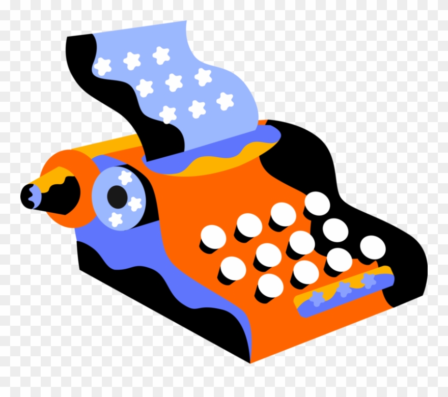 Vector Illustration Of Typewriter Mechanical Machine Clipart