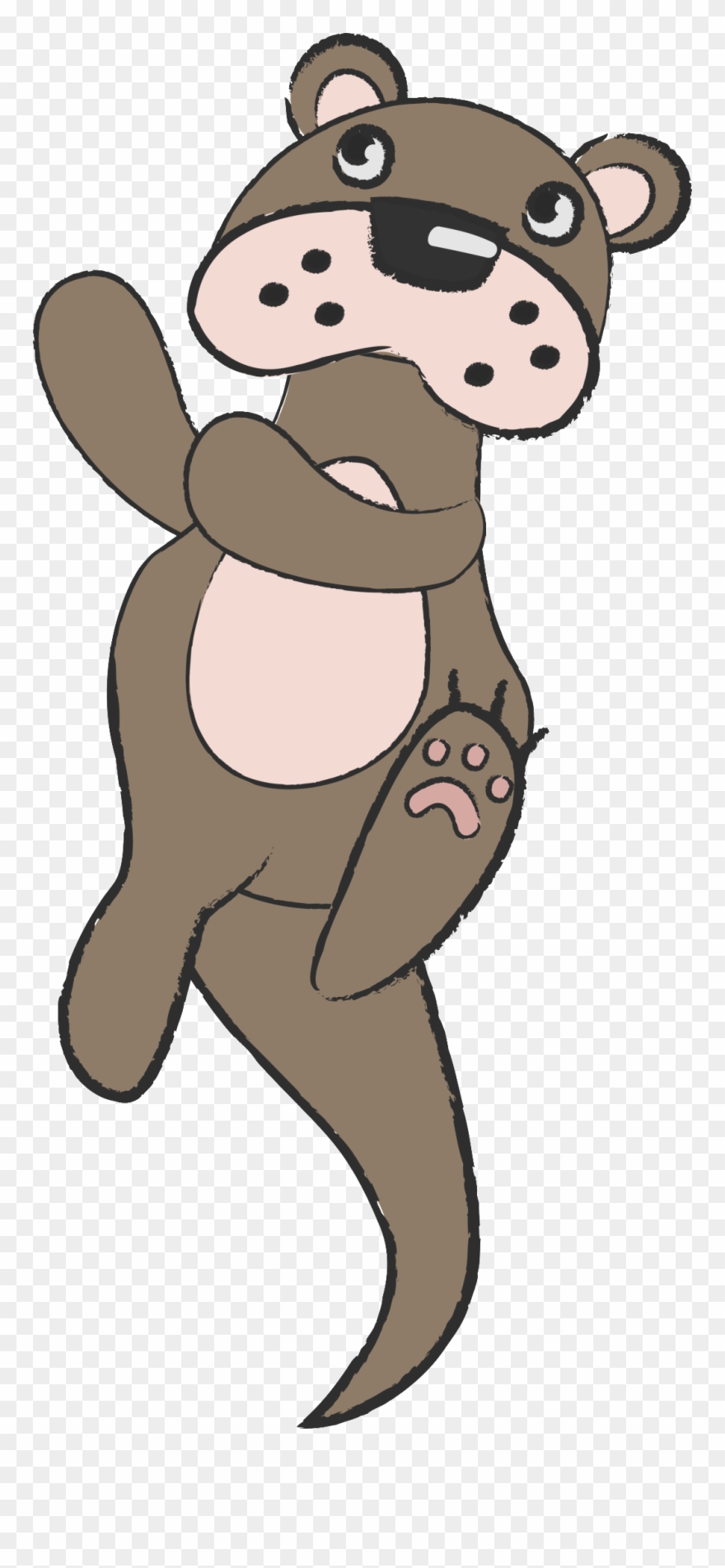 Hand Painted Cute Bear Free Buckle Png - Cartoon Clipart