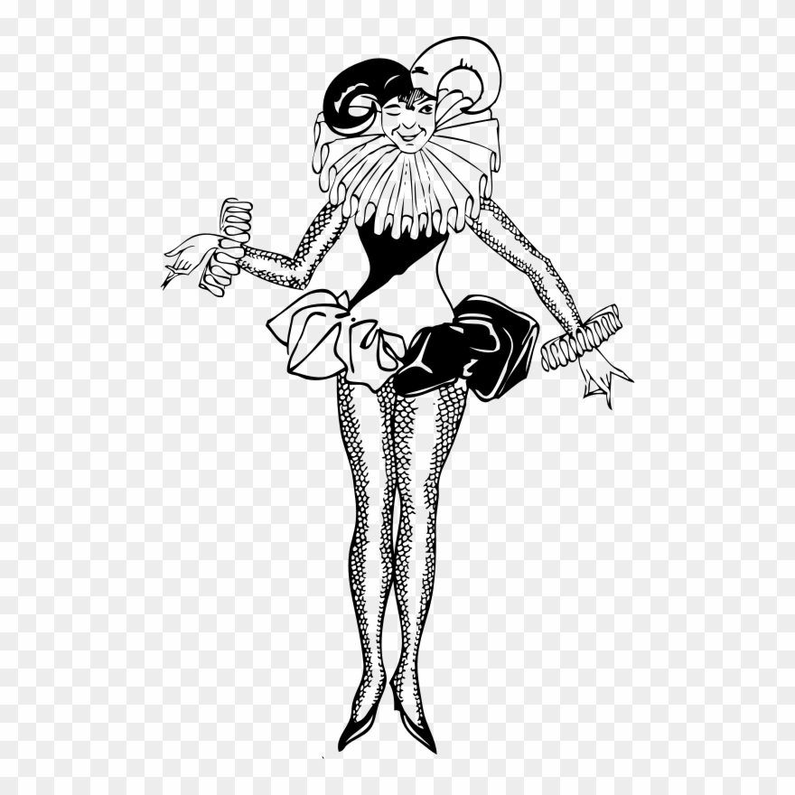 Medium Image - Harlequin Clown Clipart