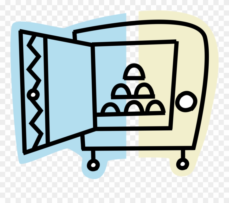 Vector Illustration Of Financial Institution Bank Vault Clipart
