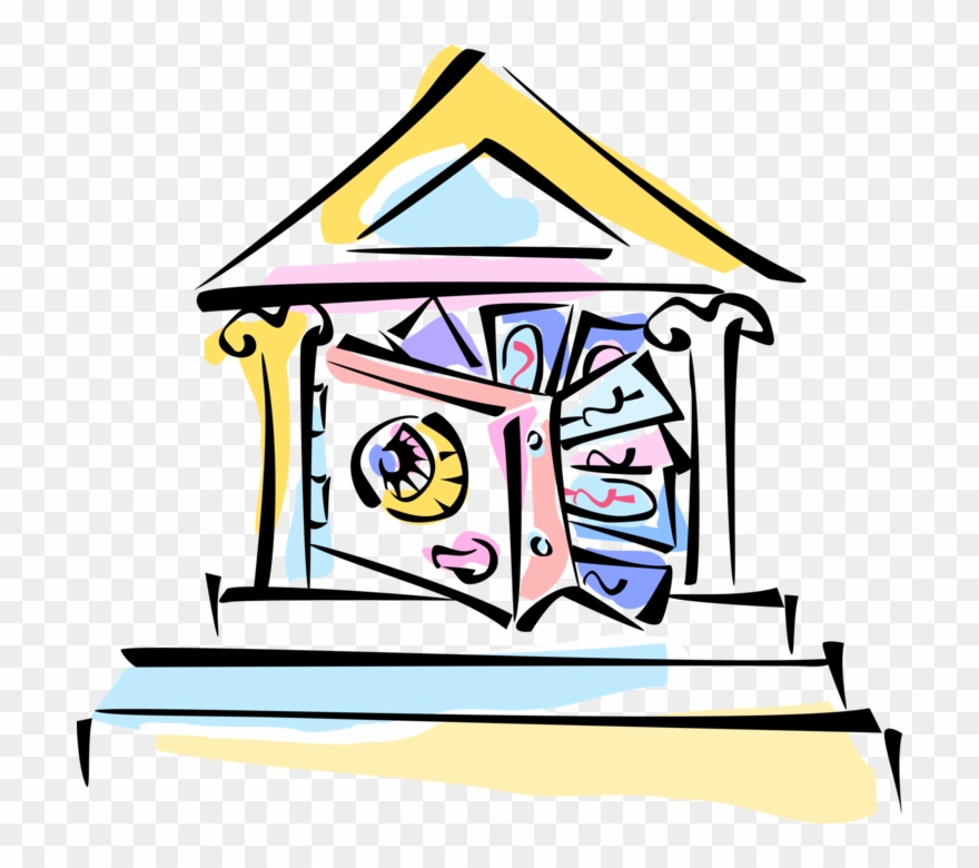 Vector Illustration Of Financial Bank Institution With Clipart