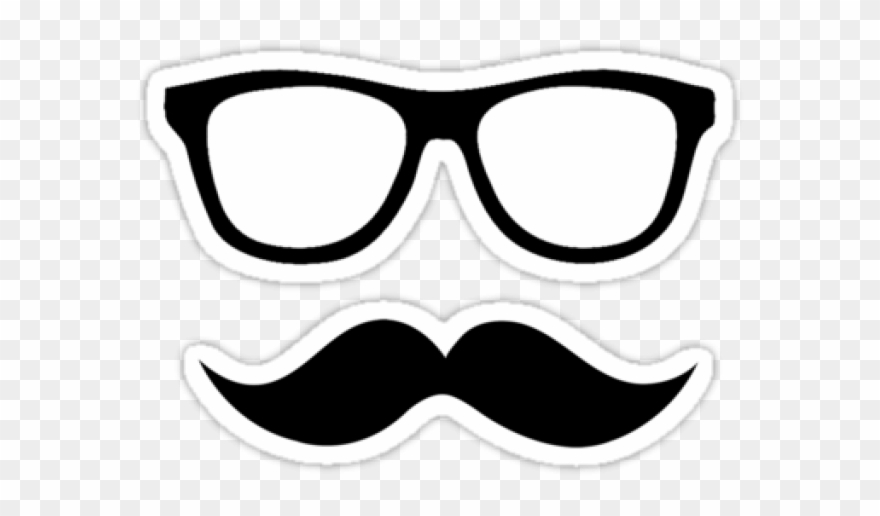 Mustache Clipart Nerdy Glass - Mustache And Glasses Transparent - Png Download