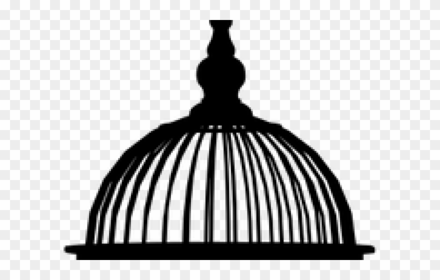 Birdcage Clipart Sangkar - Bird Cage Black And White - Png Download