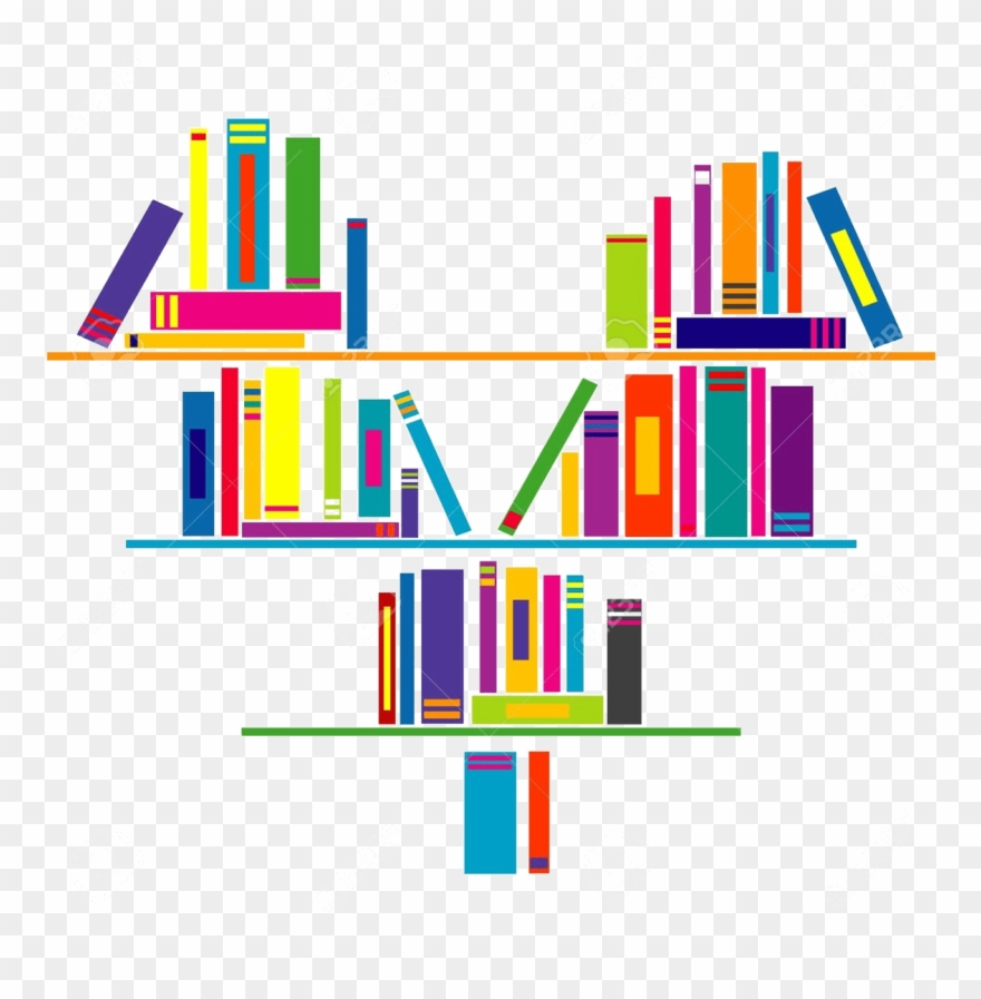 Books On Shelf Clip Art Free - Shelf - Png Download