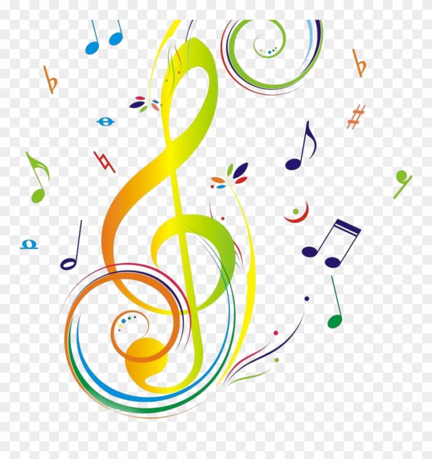 Colorful Musical Note Border - Colorier Des Notes De Musique Clipart
