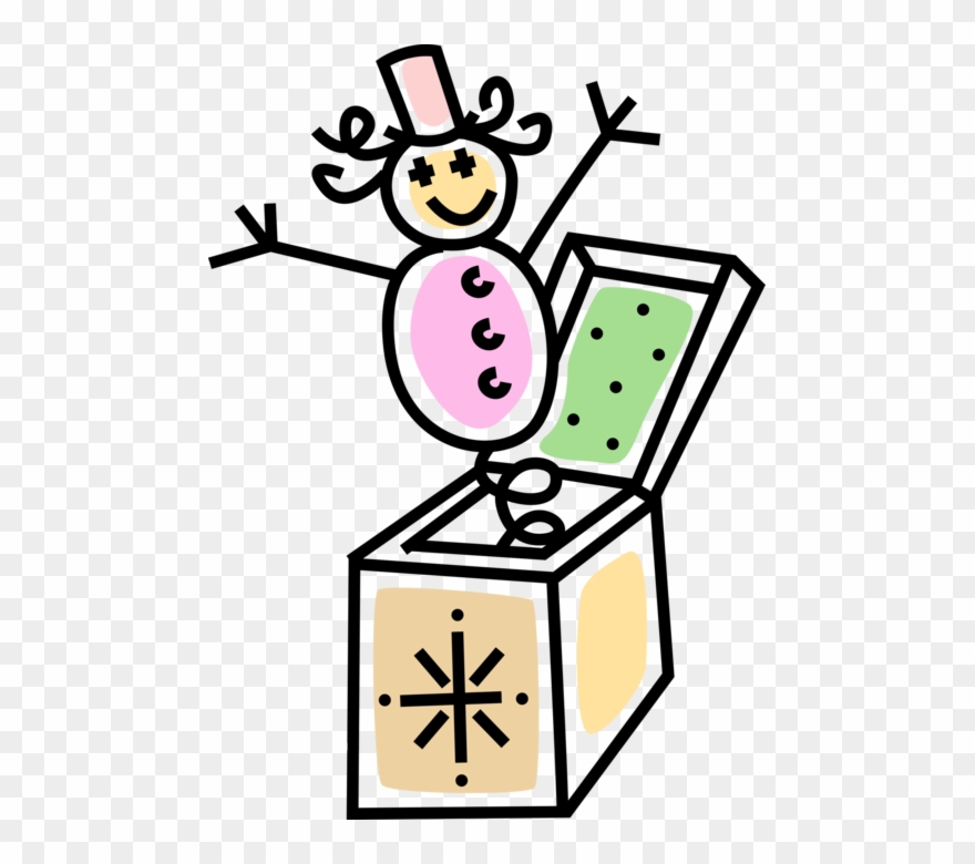 Vector Illustration Of Jack In The Box Children's Toy Clipart