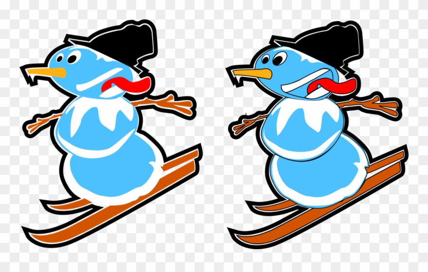 Beak Cartoon Recreation Bird Skiing - Clip Art - Png Download