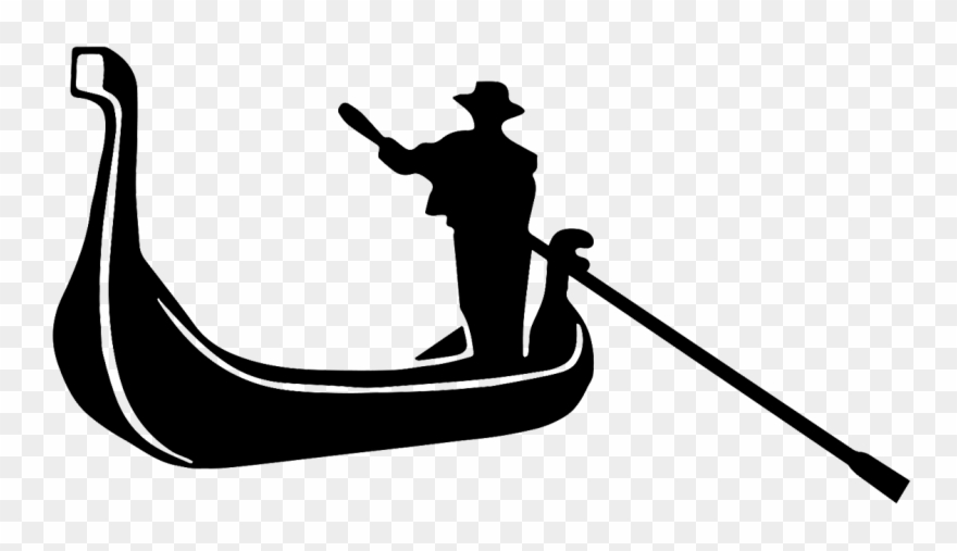 Clip Free Download Gondola Silhouette At Getdrawings - Venice Gondola Oval Ornament - Png Download