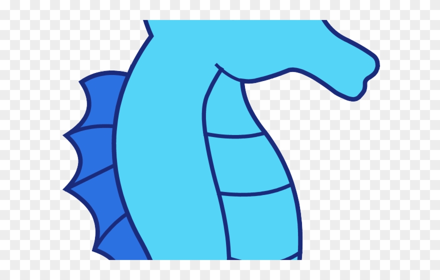 Creature Clipart Under Sea - Blue Seahorse Clip Art - Png Download