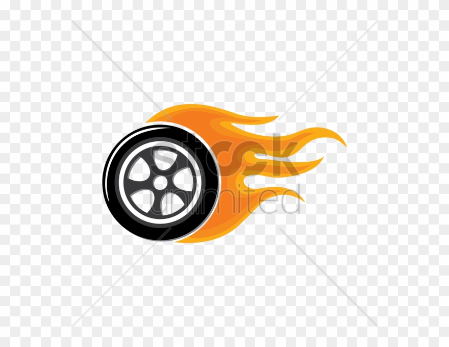 Orange Clipart Clip Art - Wheel On Fire Logo - Png Download