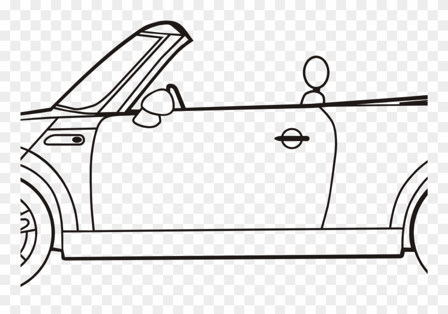 Clipart - Convertible Car Coloring Page - Png Download