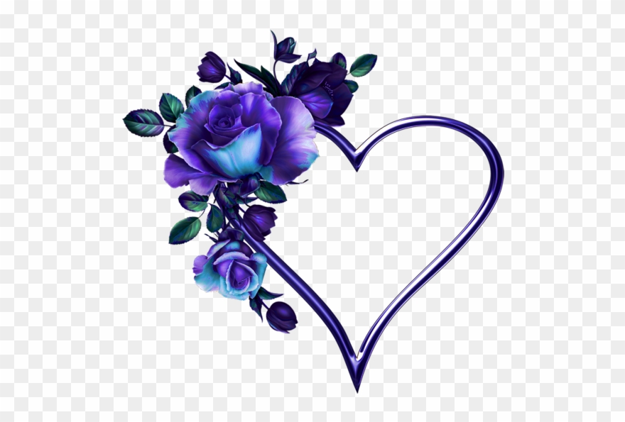 Gedichte Und Sprüche, Bilder, Lila Herz Tattoos, Lila - Clipart Blue Rose Frame - Png Download
