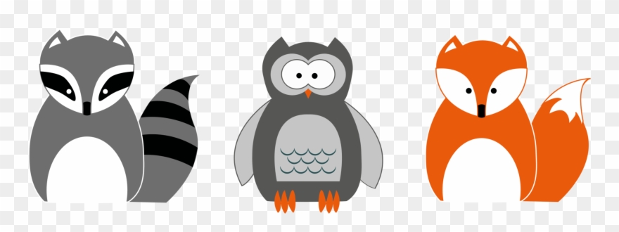 Raccoon Owl Red Fox Bird - Raccoon Fox Clipart - Png Download
