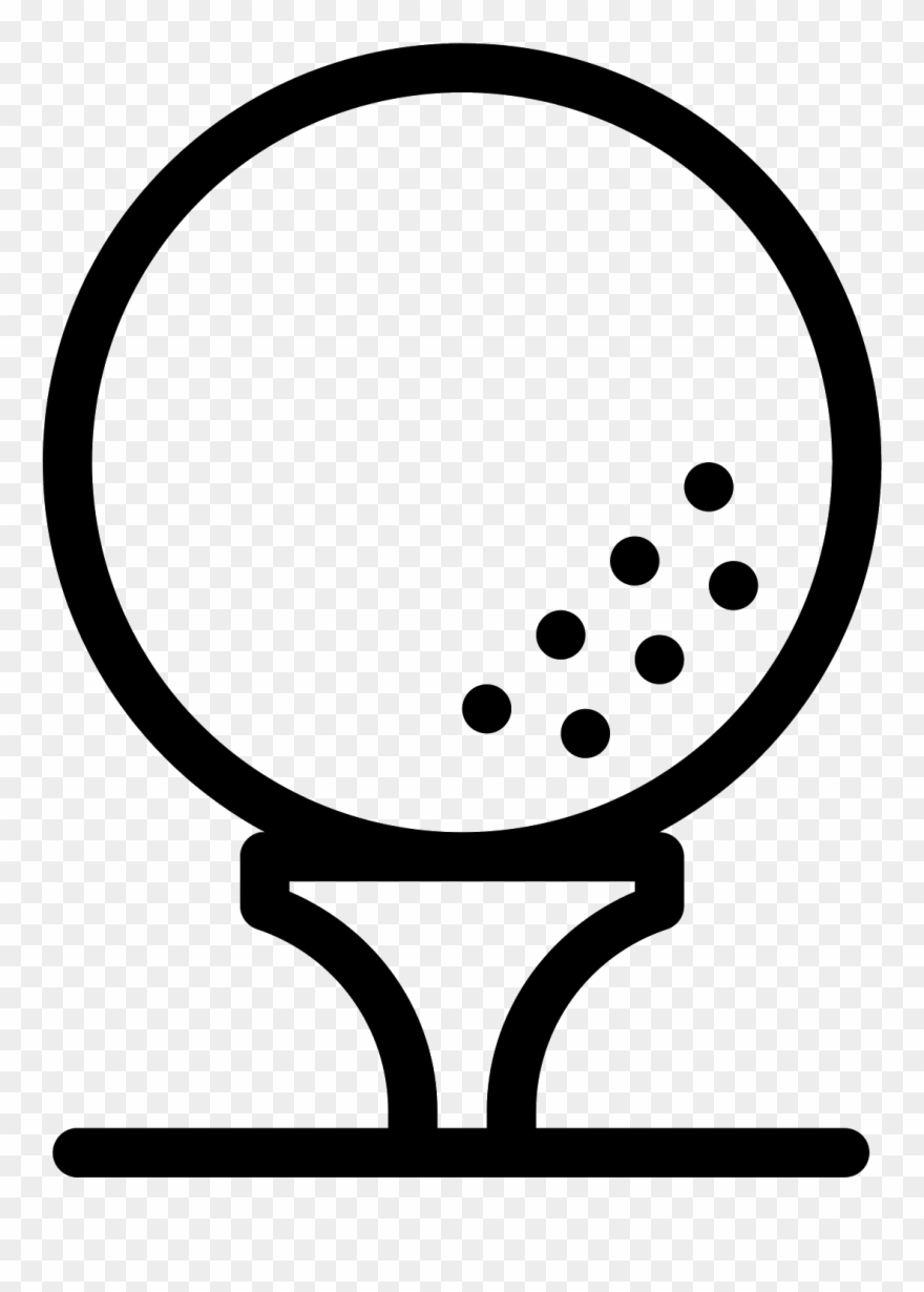 This Is A Golf Ball Resting On A Golf Tee - Golf Ball Icon Clipart