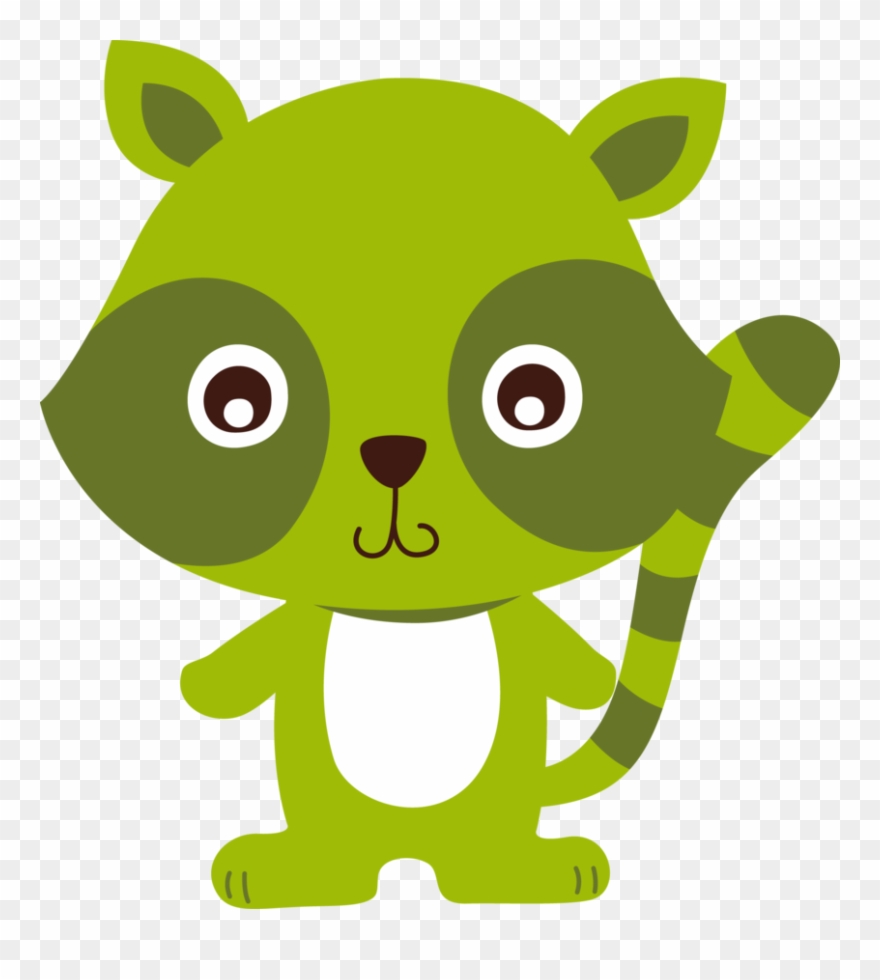 ○••°‿✿⁀raccoons‿✿⁀°••○ - Cute Green Animals Clipart - Png Download