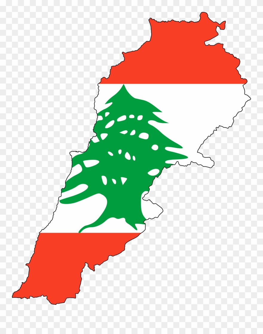 Lebanon Flag Map Clipart