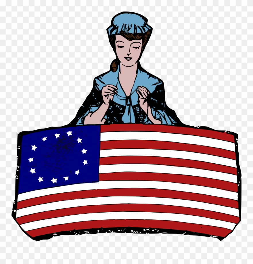 Big Image - Betsy Ross Flag Cartoon Clipart
