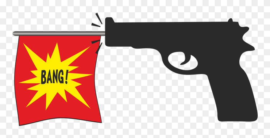 Control Laws We Should Put In - Cartoon Gun Bang Flag Clipart