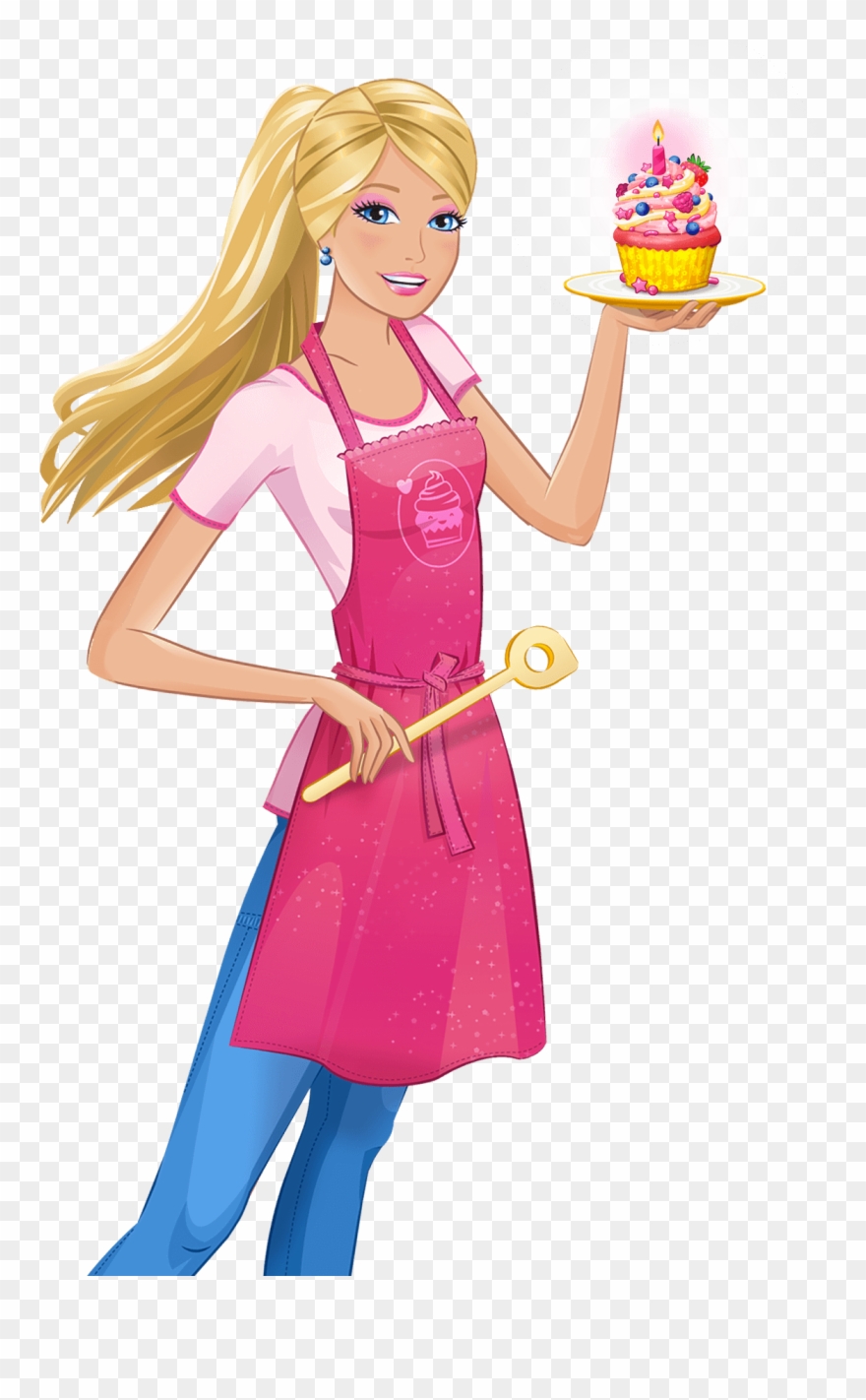 Barbie Clipart Iron On - Transparent Barbie Cartoon Png