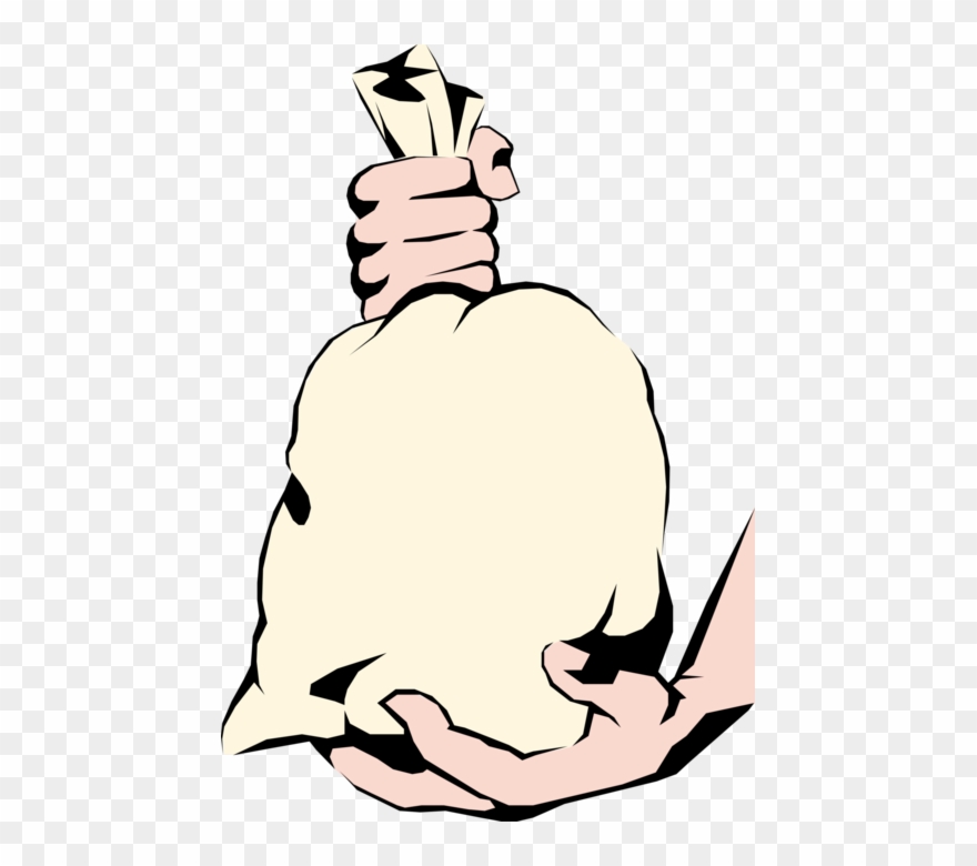 Hands Hold Money Bag - Money Bag Clip Art - Png Download