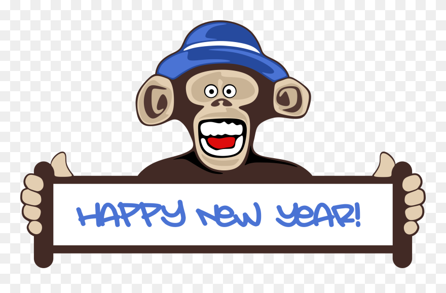 Happy New Year Monkey 2018 Clipart