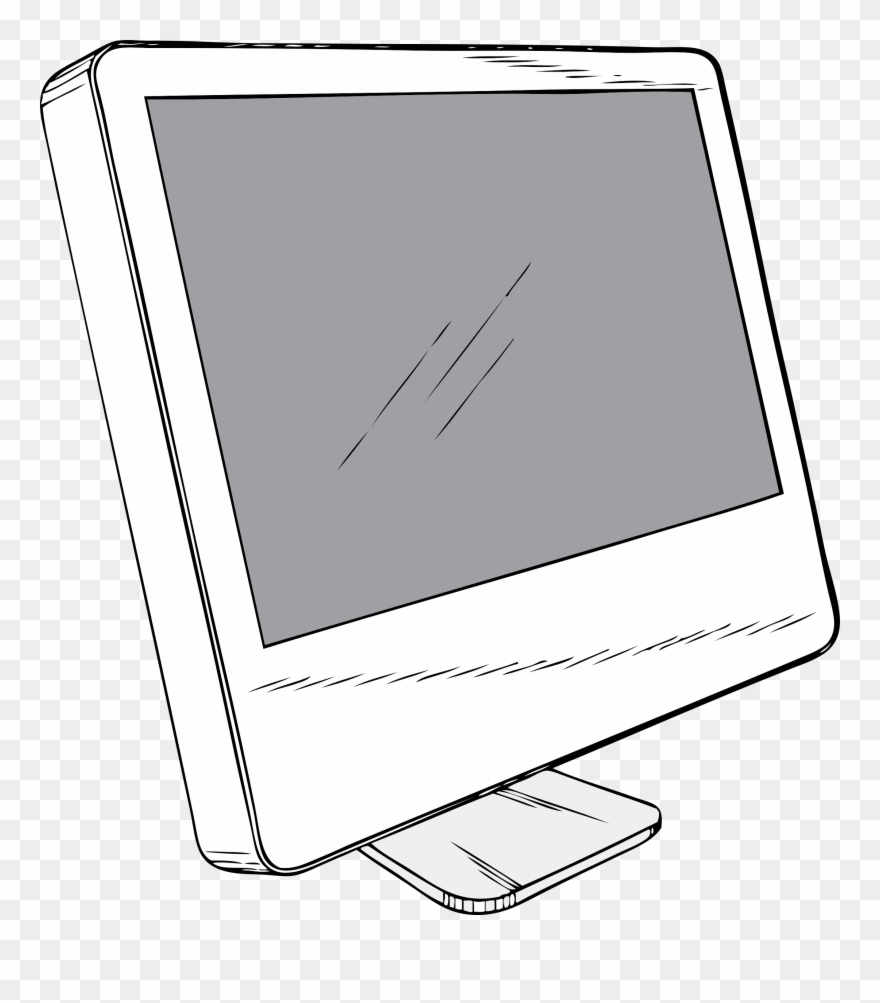 Clipart Info - Led Monitor Drawing - Png Download