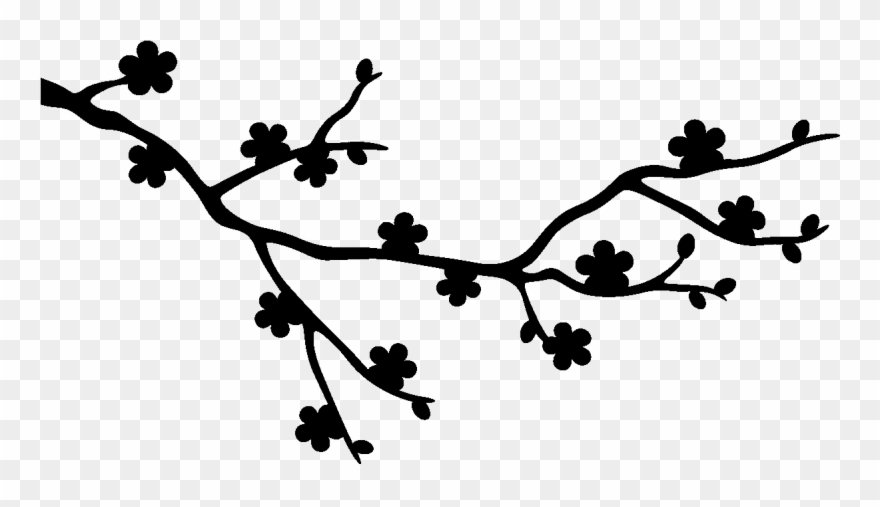 Sticker Fleurs De Cerisier Pour Pc Ambiance Sticker - Sakura Tree Silhouette Png Clipart