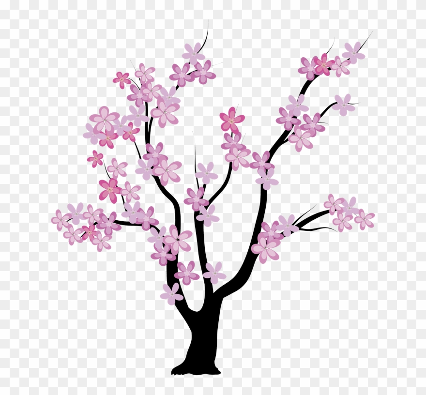 Tree Illustration - Cherry Blossom Family Tree Clipart