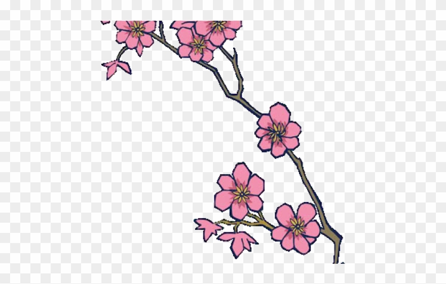 Cherry Blossom Clipart Pixel Art - Transparent Flower Tattoo Png