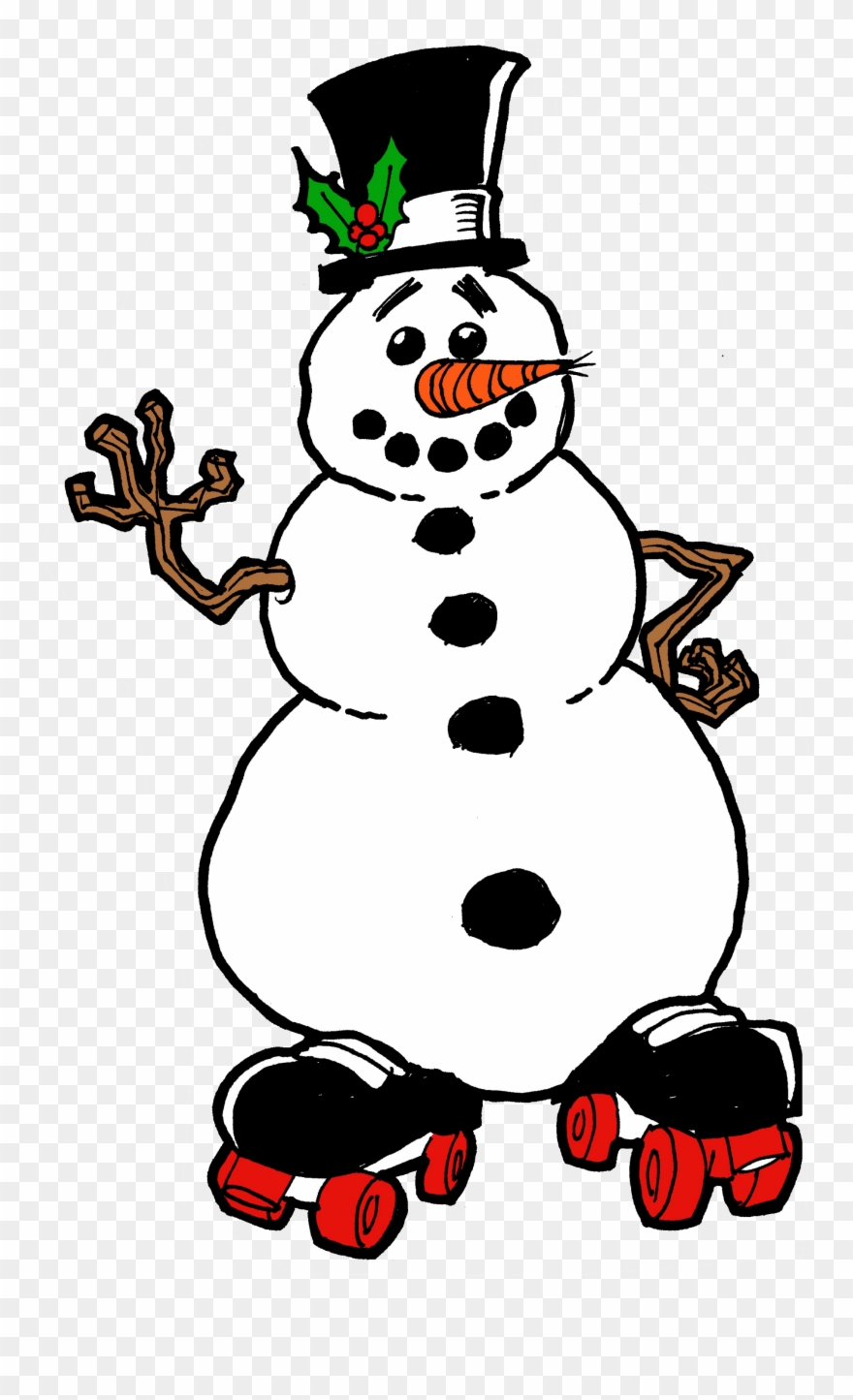 Special School's Out Skate - Snowman On Roller Skates Clipart