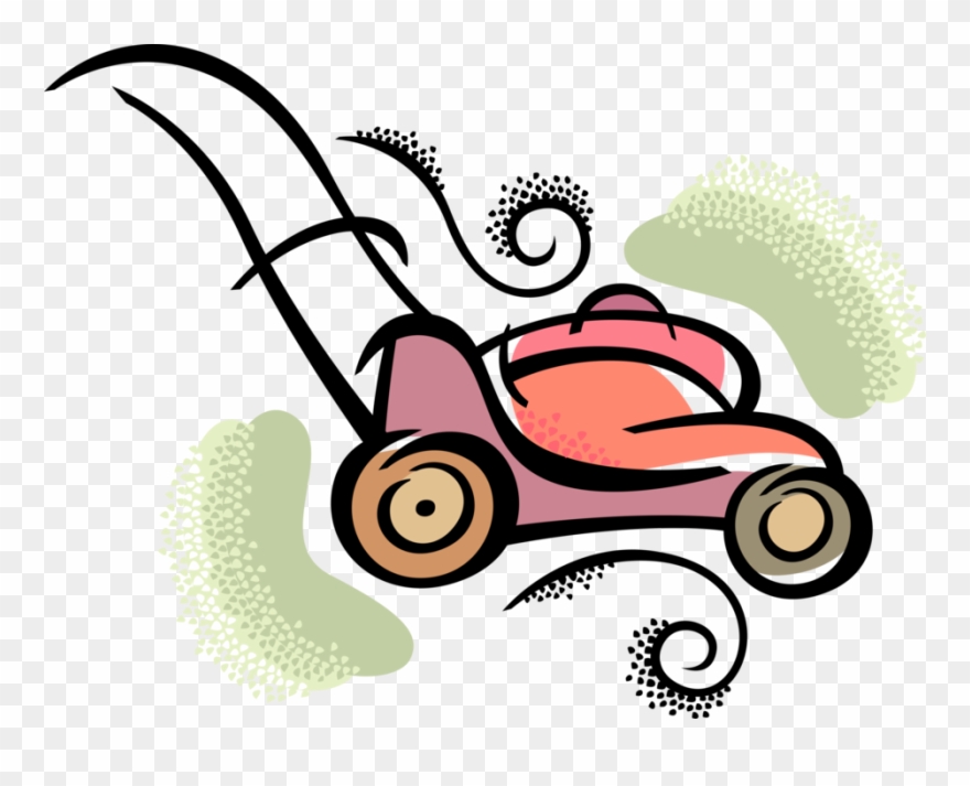 Yard Mower Cuts Grass Clipart