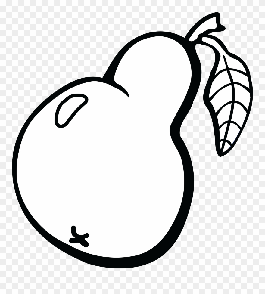 Free Clipart Of A Pear - Pear Black And White Clip Art - Png Download