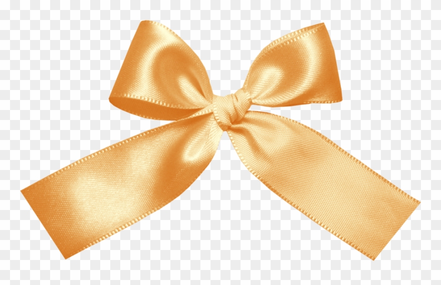 Gold Bow Bow Clipart, Satin Bows, Ribbon Bows, Ribbons, - Ribbon - Png Download