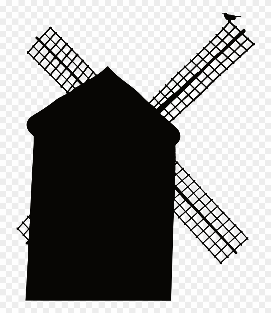 Fan Clipart Windmill - Windmühle Silhouette Png Transparent Png