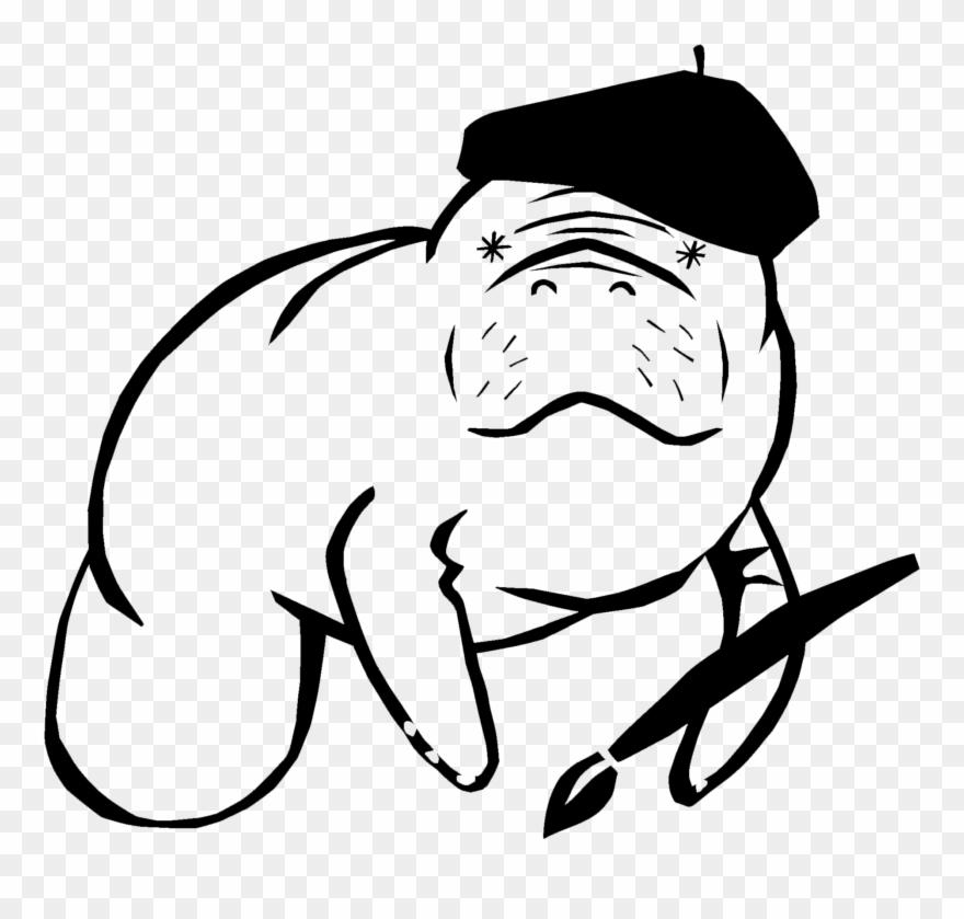 Blue Manatee Art - Manatee Clipart