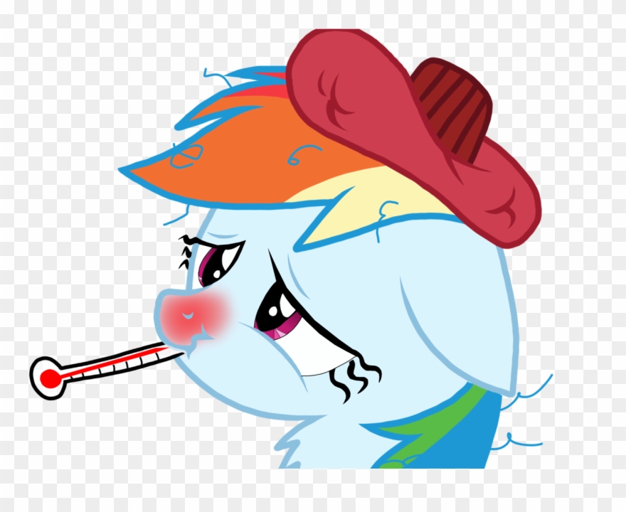 Cold Clipart Flu - Sick Rainbow Dash - Png Download