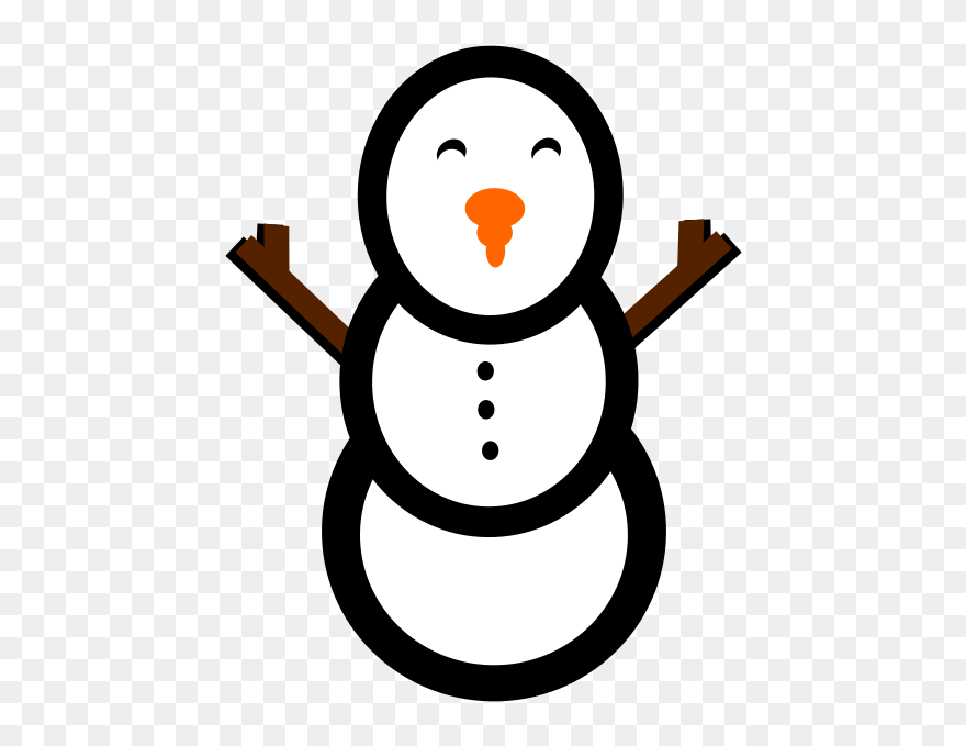 Cold Snow Clipart - Clipart Snowman Simple - Png Download