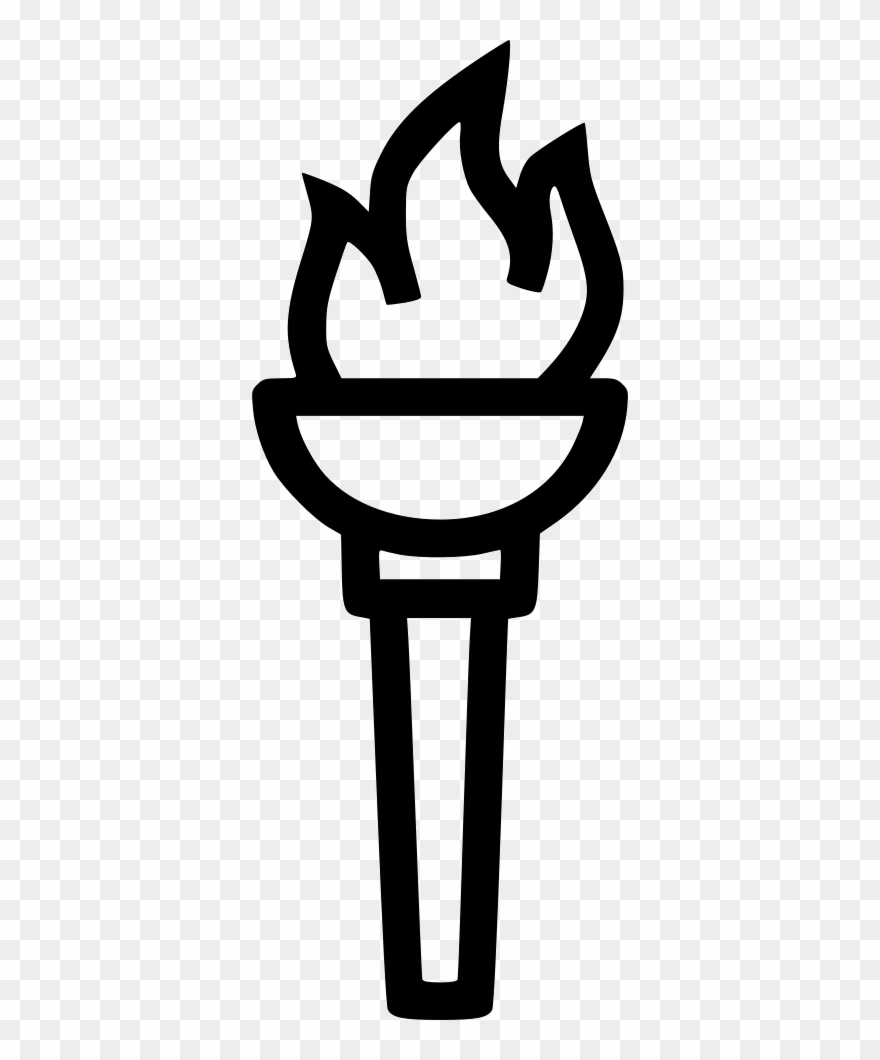Game Fire Olympic Light Svg Png Icon - Olympic Torch Clipart Black And White Transparent Png